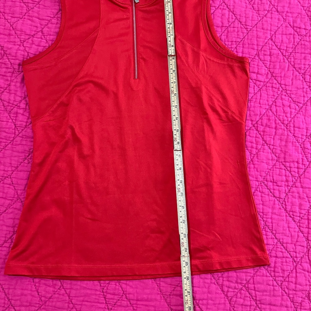 Tail Red Fitted Sleeveless Polo Tank Top